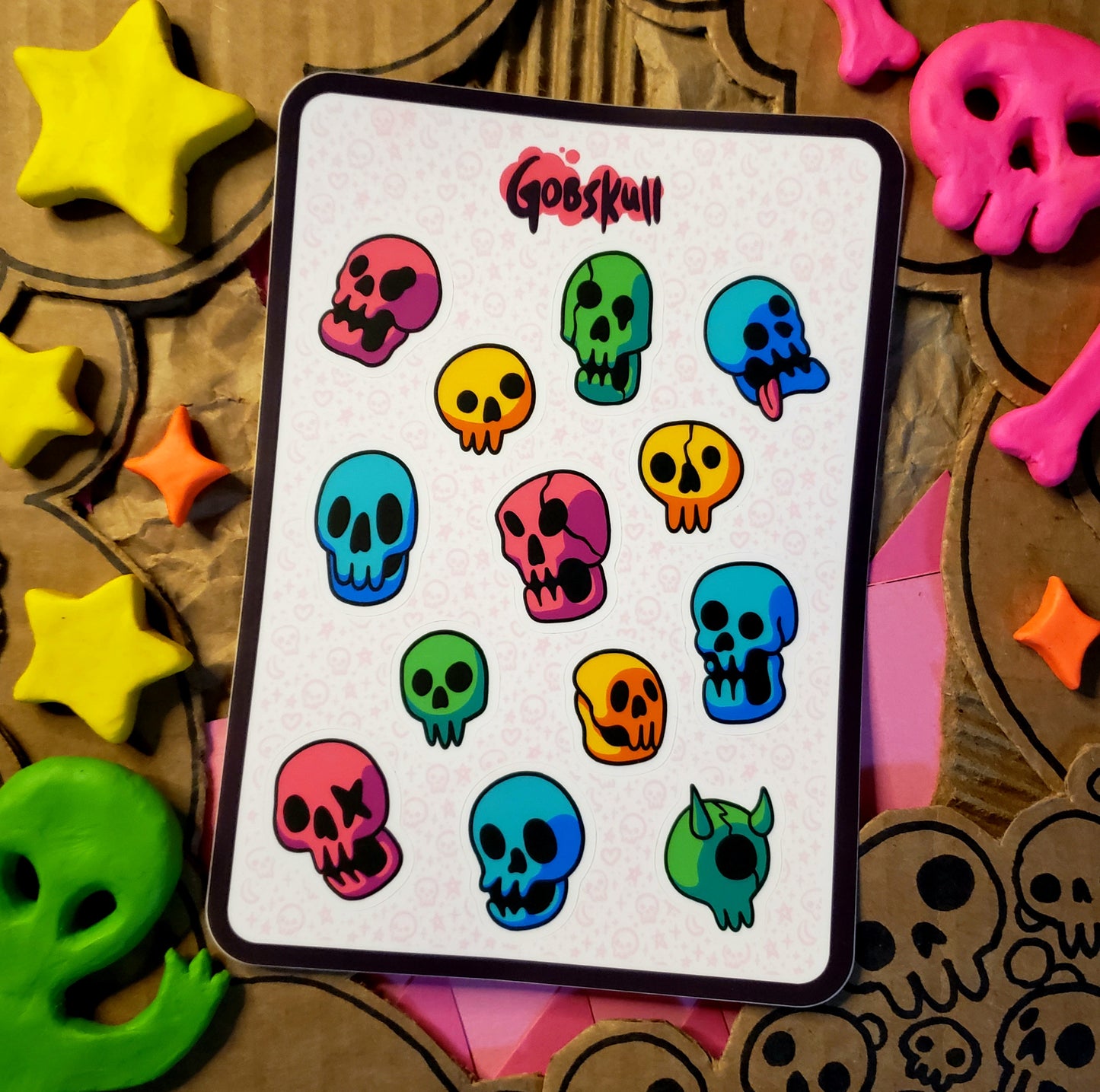 Rainbow Skulls - Sticker Sheet